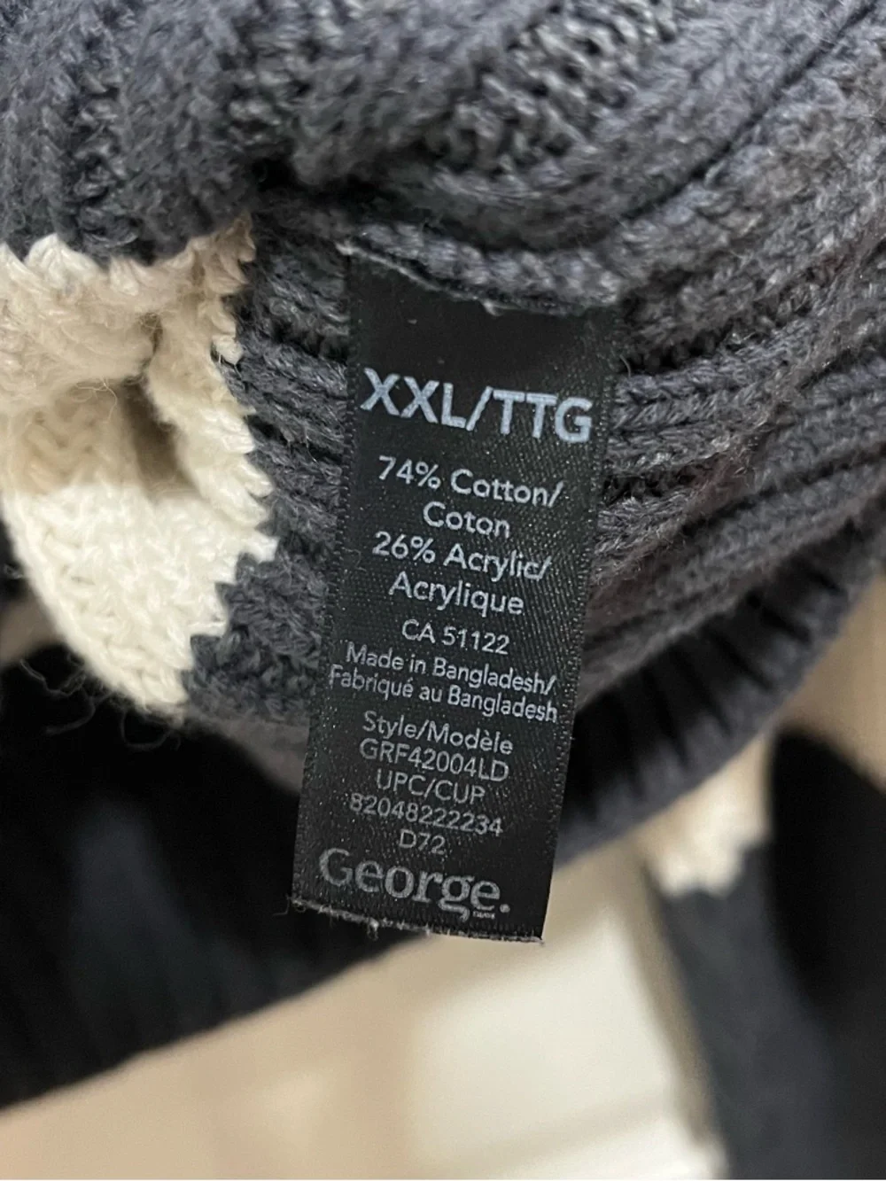 George Black and White Striped Half-Zip Cowl Sweater - Picture 4 of 4